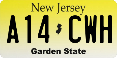 NJ license plate A14CWH