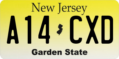 NJ license plate A14CXD