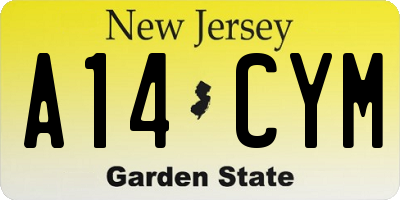 NJ license plate A14CYM