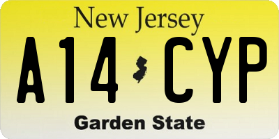 NJ license plate A14CYP