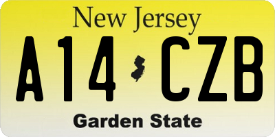 NJ license plate A14CZB