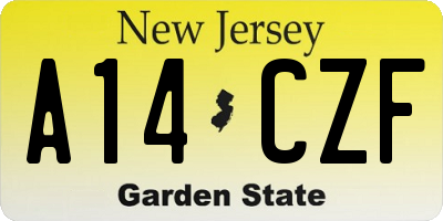 NJ license plate A14CZF