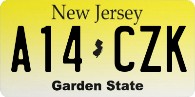 NJ license plate A14CZK