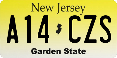 NJ license plate A14CZS