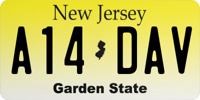 NJ license plate A14DAV
