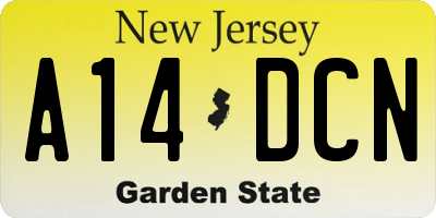 NJ license plate A14DCN