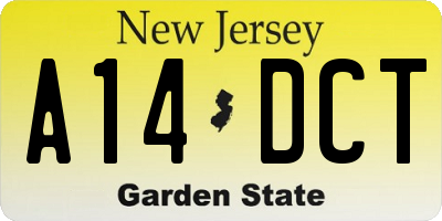 NJ license plate A14DCT