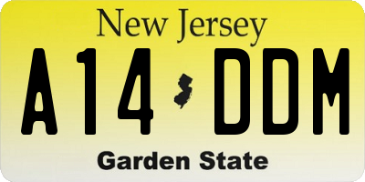 NJ license plate A14DDM