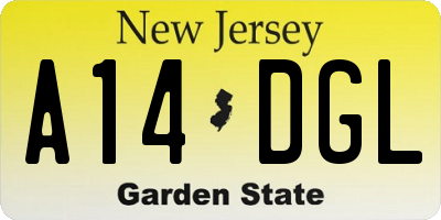 NJ license plate A14DGL