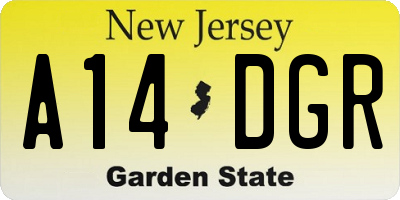 NJ license plate A14DGR