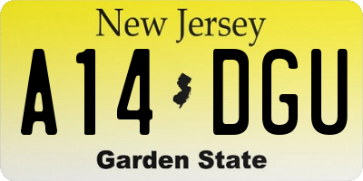 NJ license plate A14DGU