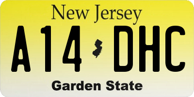 NJ license plate A14DHC