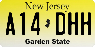 NJ license plate A14DHH