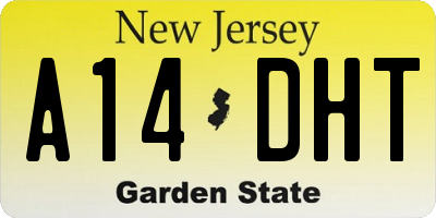 NJ license plate A14DHT