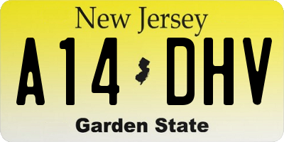 NJ license plate A14DHV