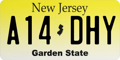 NJ license plate A14DHY