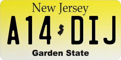 NJ license plate A14DIJ