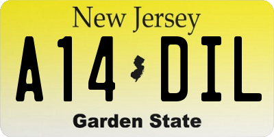 NJ license plate A14DIL