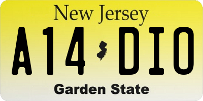 NJ license plate A14DIO