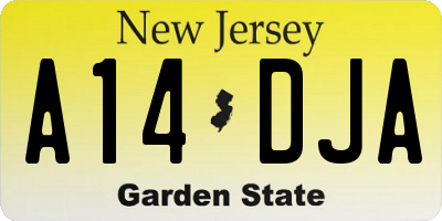 NJ license plate A14DJA