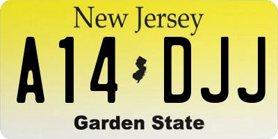 NJ license plate A14DJJ