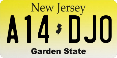 NJ license plate A14DJO