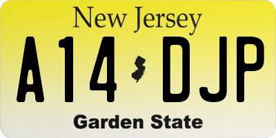 NJ license plate A14DJP