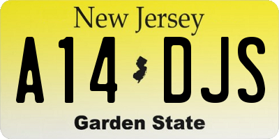 NJ license plate A14DJS