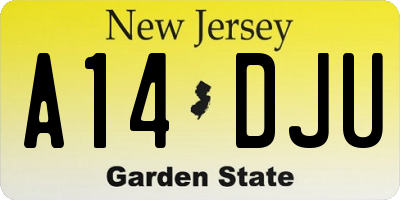 NJ license plate A14DJU