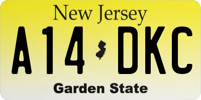 NJ license plate A14DKC