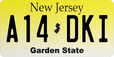 NJ license plate A14DKI