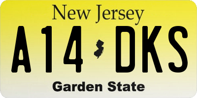 NJ license plate A14DKS