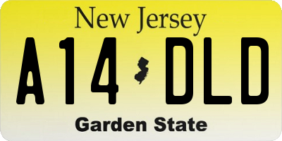 NJ license plate A14DLD