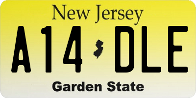 NJ license plate A14DLE