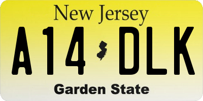 NJ license plate A14DLK