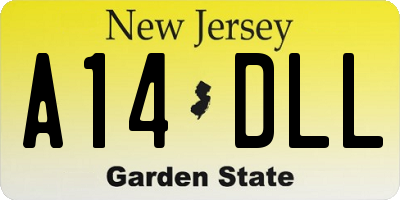 NJ license plate A14DLL