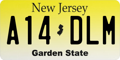 NJ license plate A14DLM
