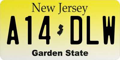 NJ license plate A14DLW