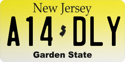 NJ license plate A14DLY