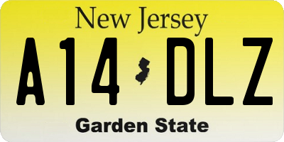 NJ license plate A14DLZ