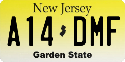 NJ license plate A14DMF