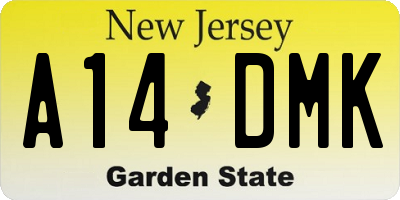 NJ license plate A14DMK