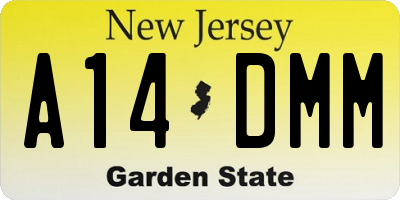 NJ license plate A14DMM
