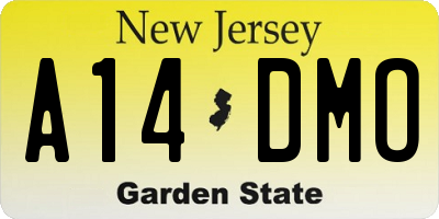 NJ license plate A14DMO