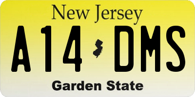 NJ license plate A14DMS