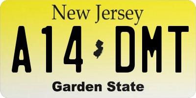 NJ license plate A14DMT