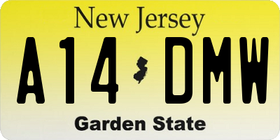 NJ license plate A14DMW