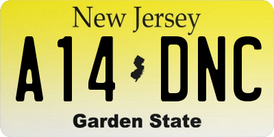 NJ license plate A14DNC
