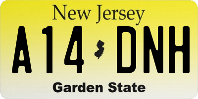 NJ license plate A14DNH