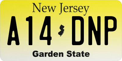 NJ license plate A14DNP